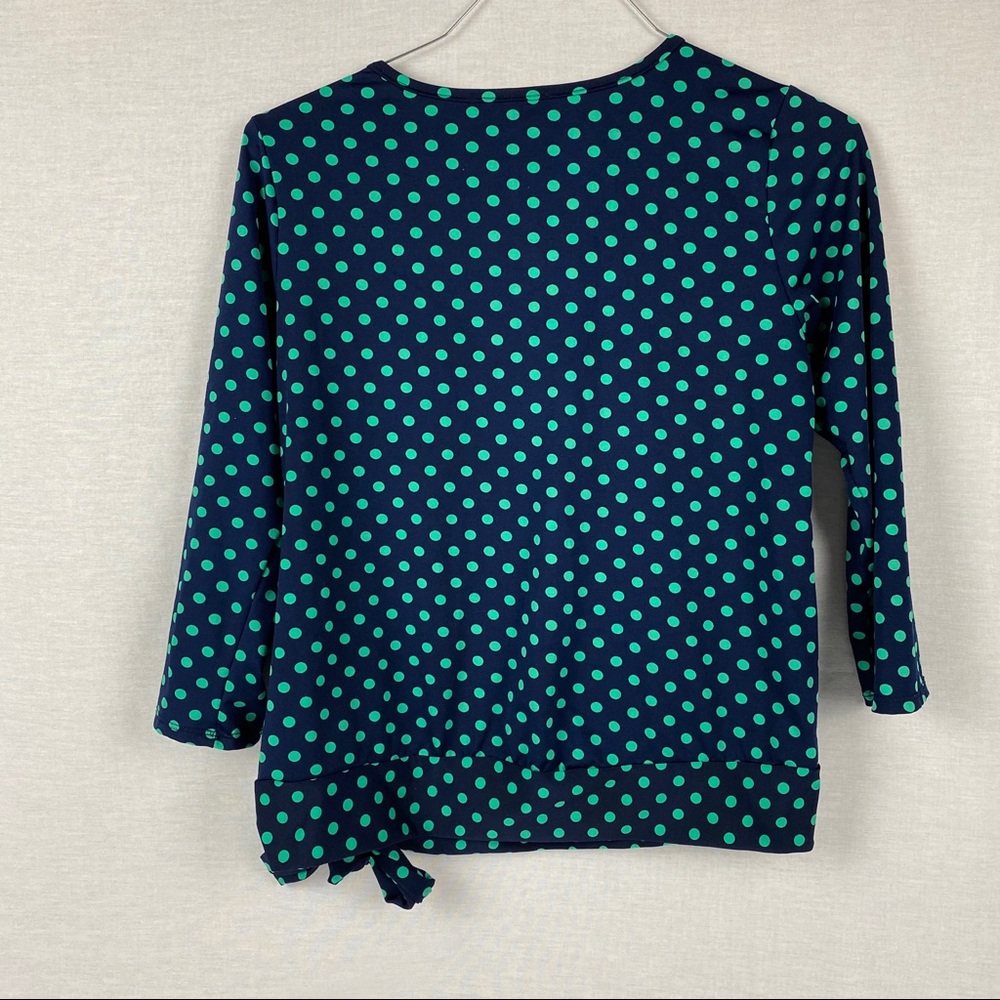 Coco’s CloZet Blue Green Polka Dot Top Blouse Size S - Picture 2 of 7